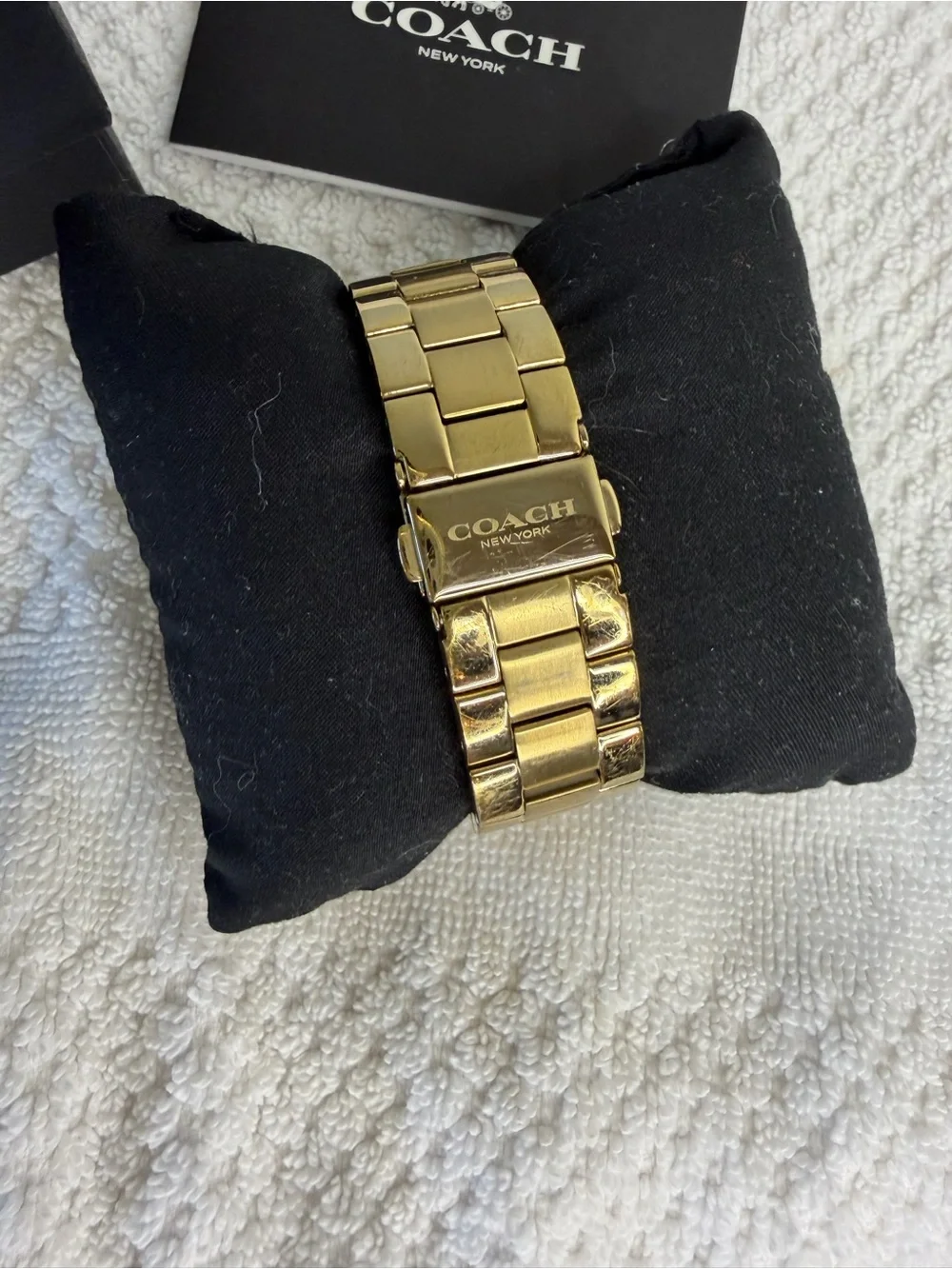 Coach Gold Tone Women's Watch bracket watch with box champagne